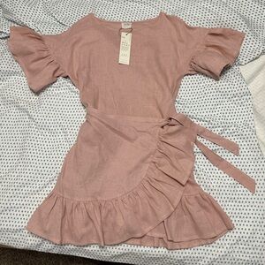 NWT Charming Pink Italian Linen Dress